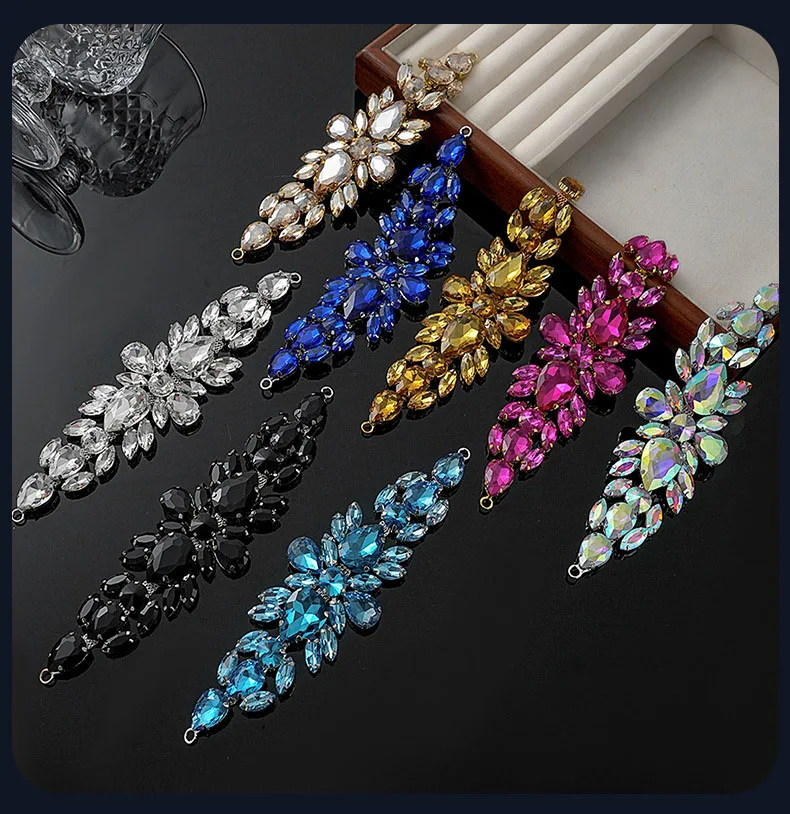 5 Stück Strass-Dekoration Kristall-Diamant-Accessoires für Taschen und Hüte DIY-Handwerk Hochzeits-Abendkleid Hochwertige Strass-Verzierung – Detail 2