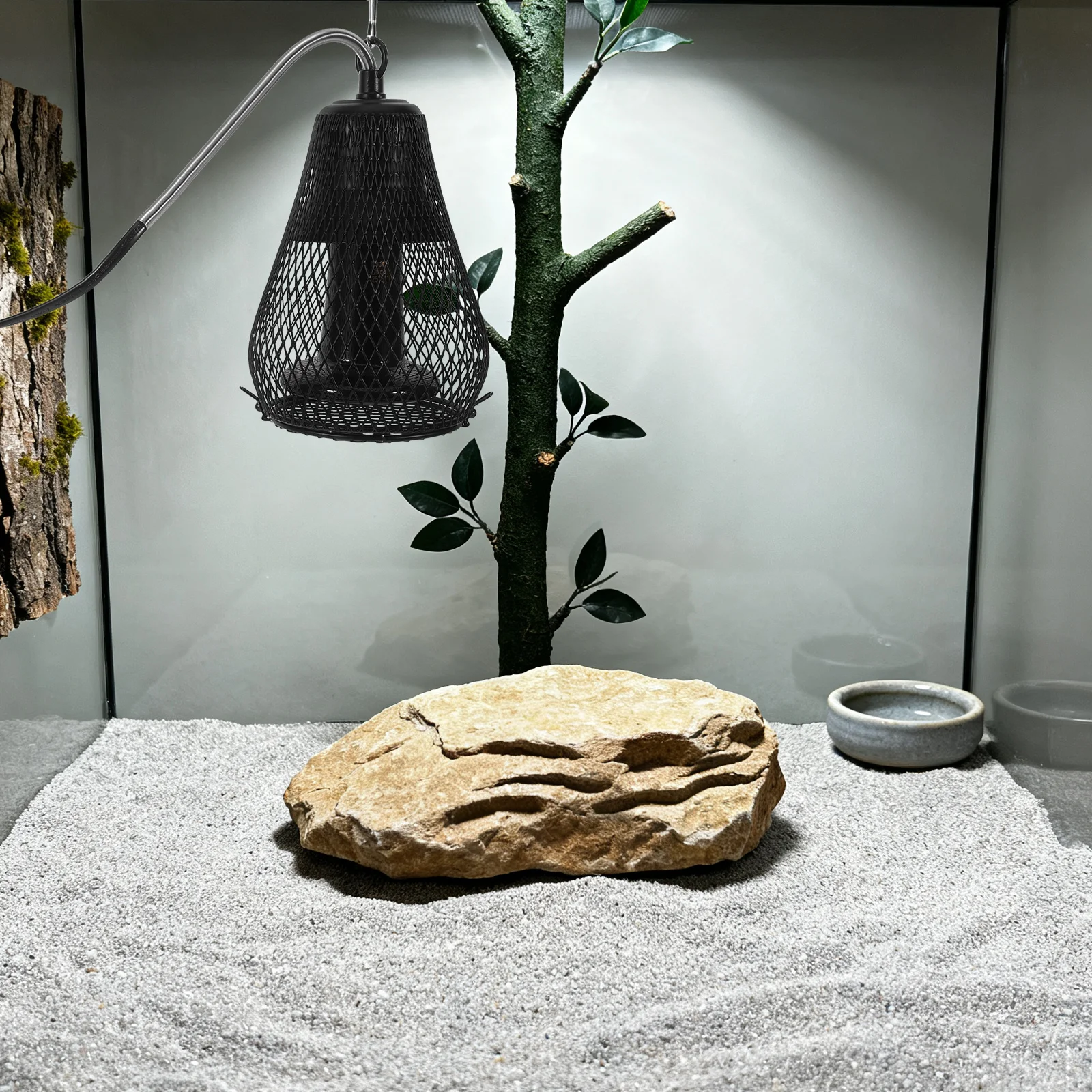 

25W Reptile Heat Lamp Fixture with Ceramic Bulb - Efficient Quiet Animal Heat Lamp for Parakeet Parrot Cage Tortoise Tank