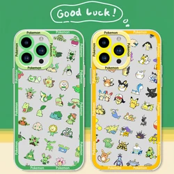 Cute P-Pokemon Phone Case for Samsung S24 S23 S22 S21 A55 A54 FE PLUS ULTRA Transparent Bezel Cover