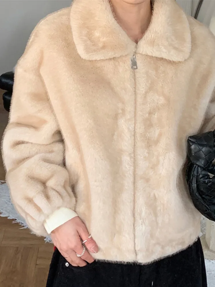 أنيقة الشتاء ort سستة طوق Sle المرأة فضفاضة الفراء Jaet الدافئة ألياف البوليستر الكورية Sle الوقوف صالح تنحنح مستقيم