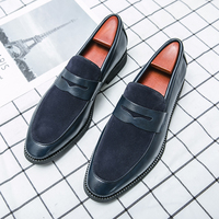 Fashion Moccasins Suede Oxfords Men Loafers Classic Original Derbies Shoes Pointed Toe Dress Leather Shoes Slip-On Wedding Shoes