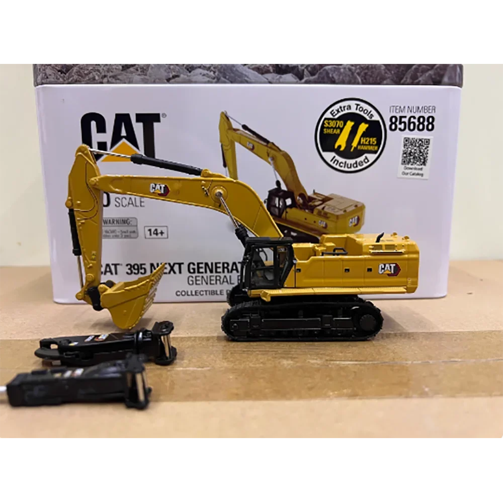 Diecast DM 1:87 Scale CAT 395 Next Caterpillar Excavator Hammer Demolition Pliers Set Model 85688 Finished Model Gift Toy