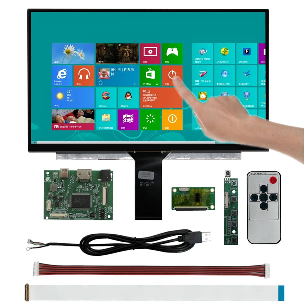 

13,3-дюймовый портативный монитор с сенсорным экраном Full HD 1080P, вход HDMI/USB-C, сенсорное управление через USB для дополнительного экрана ПК Raspberry Pi ﻿