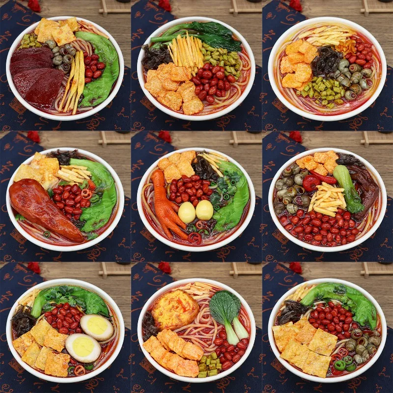Simulated snail powder model, fat cow rice noodles, beef ramen, nail powder, hot and sour powder, Chongqing small noodles, fried