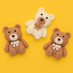 10Pcs Cartoon Coffee Bear Resin Bears for Phone Decor Scrapbooking Craft DIY Jewelry Accessories