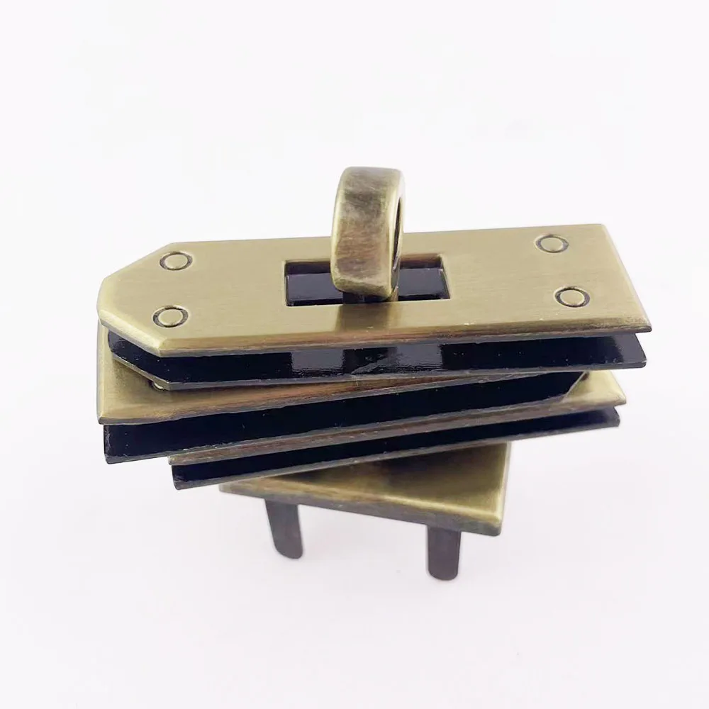 1set(4pcs) 46mm Gold/Brass Metal Bag Lock Hardware Accessories Women's Handbag Swivel Clasp Lock Buckle DIY Part Leather Craft