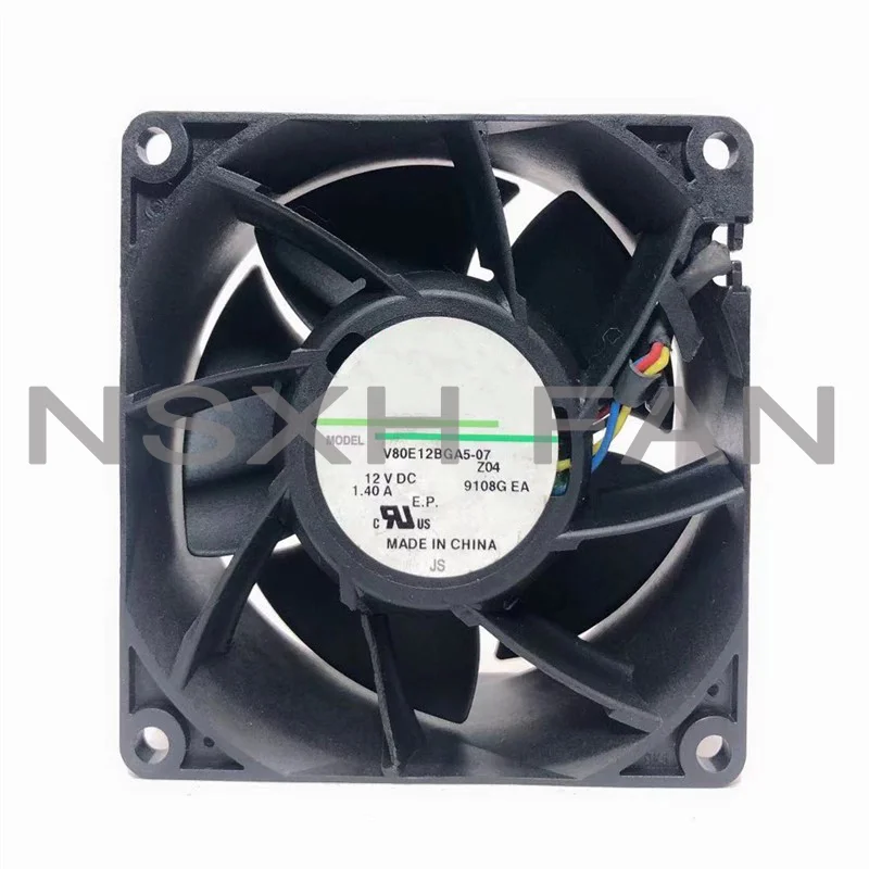 Ventilador original v80e12bga5-07 8038, 12v, 1.4a, 8cm