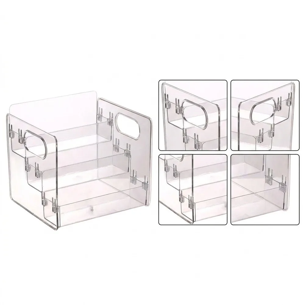 Supplement Organizer 3 Tier Transparent Rack for Vitamins Medications Kitchen Bathroom Countertop Clutter Reduction