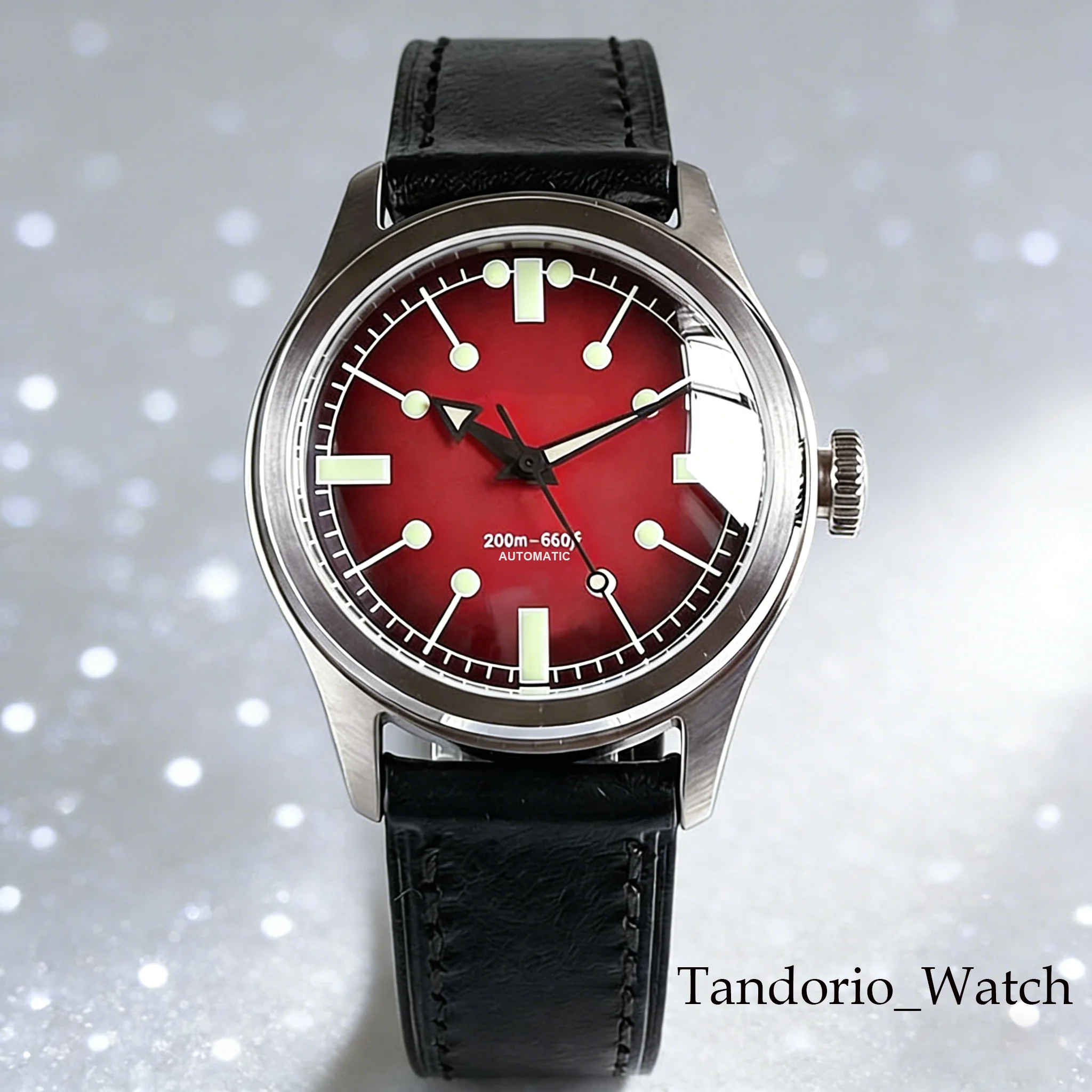 

Новые мужские часы Tandorio 38 мм с сапфировым стеклом, винтажный дизайн, для механизмов NH35 Asia 2824, красные/черные/белые, механические, для дайвинга