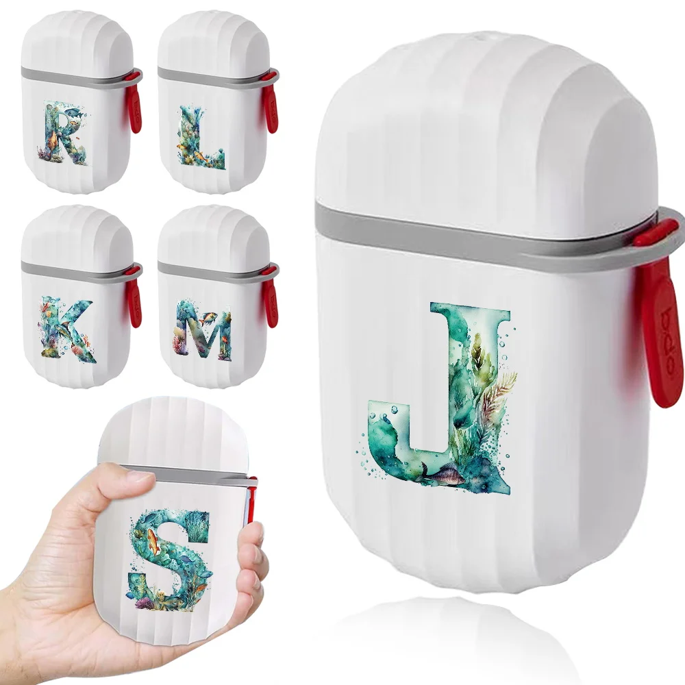 1pcs Soap Box Tray Soap Case Portable Soap Organizer Box Lightweight Home Bathroom For Travel Initial Name Fish Letters Pattern