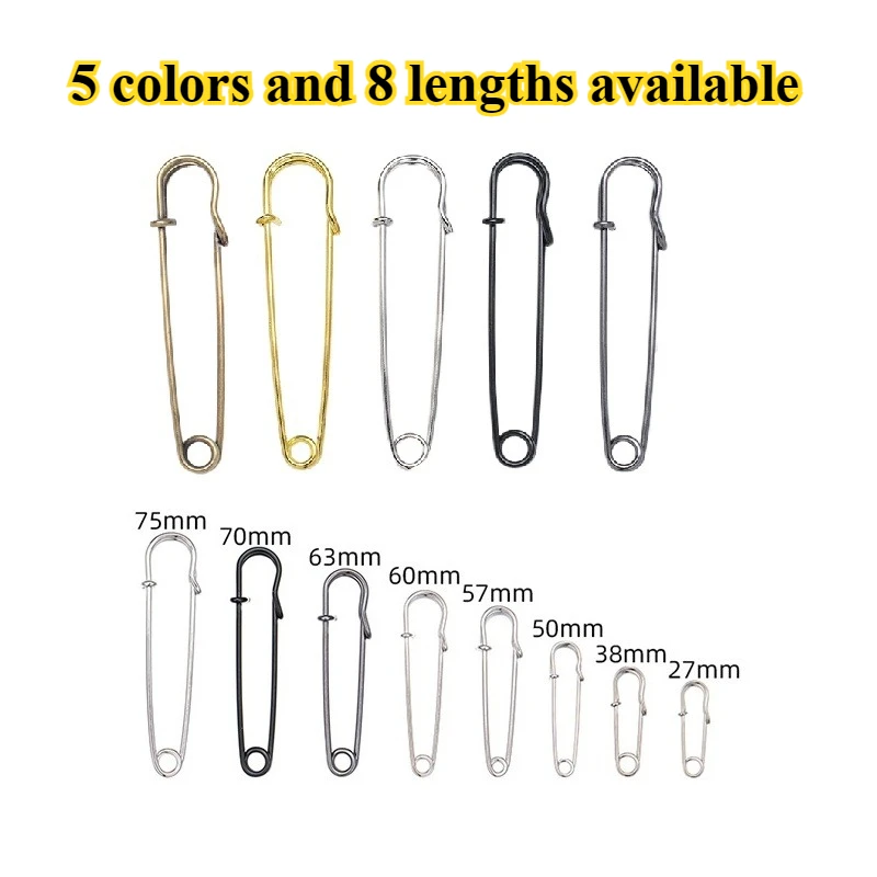 

50Pcs Metal multicolored Safety Pins DIY Sewing Tools Accessory Needles Large Safety Pin Small Brooch Apparel Accessories