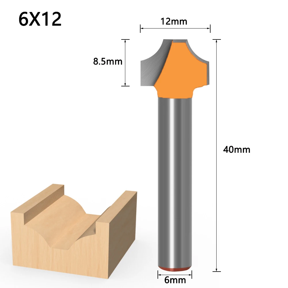 1PC 6MM Shank Milling Cutter Wood Carving Tungsten Carbide Cnc Router Bit Woodworking Cutter Open End Carving Round Bits