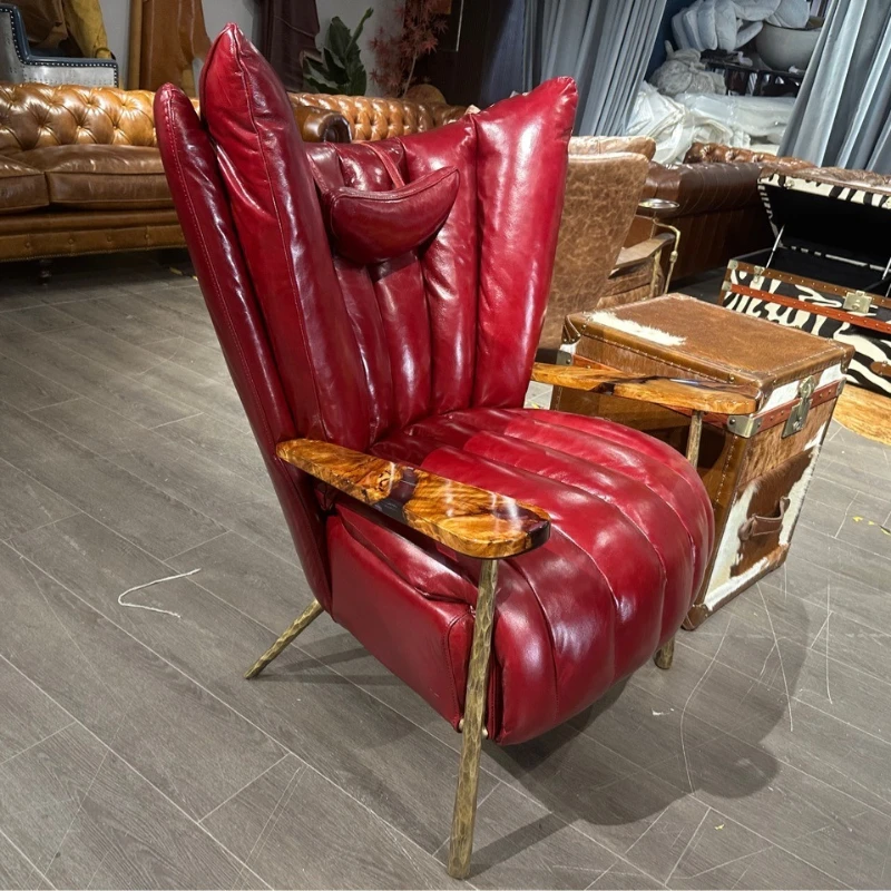 

Leisure Chair B & B Villa Single Sofa Chair Oil Wax Skin