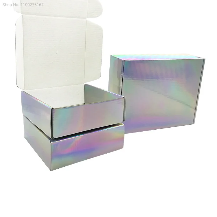 10pcs Laser Holographic Corrugated Box Packaging Thicken Paper Box To Pack Products Holiday Party Gift Boxes