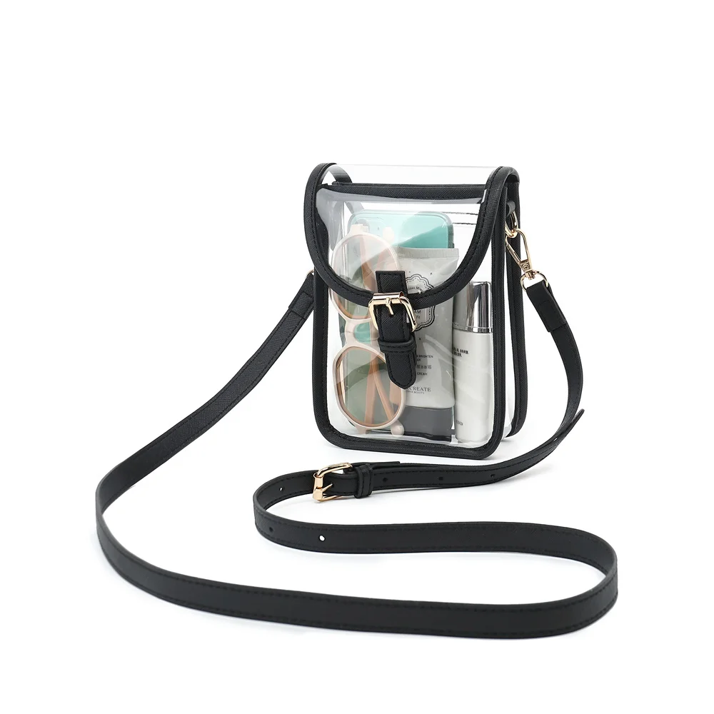 New PVC Clear Should Bag PU Leather Clear Messenger Bag Casual Shoulder Purses Jelly Transparent Women Hand Bag Clutch Women Bag