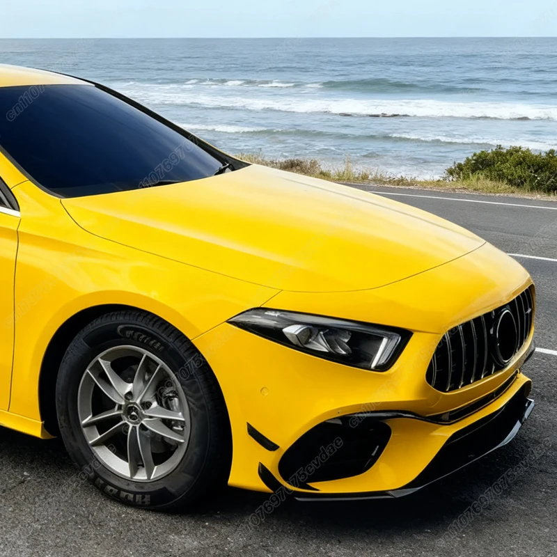 For Benz A-Class W177 A45 AMG 2018 2019 2020 2021 2022 2023 Car Front Bumper Splitter ABS Sports Spoiler Body Modification Kit