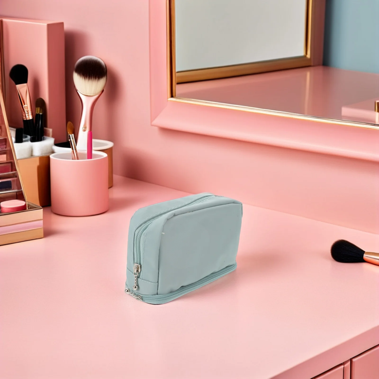 

Portable Slim Makeup Brush Case Travel Makeup Bag Multifunctional Storage Organizer Zipper Holder for Brushes