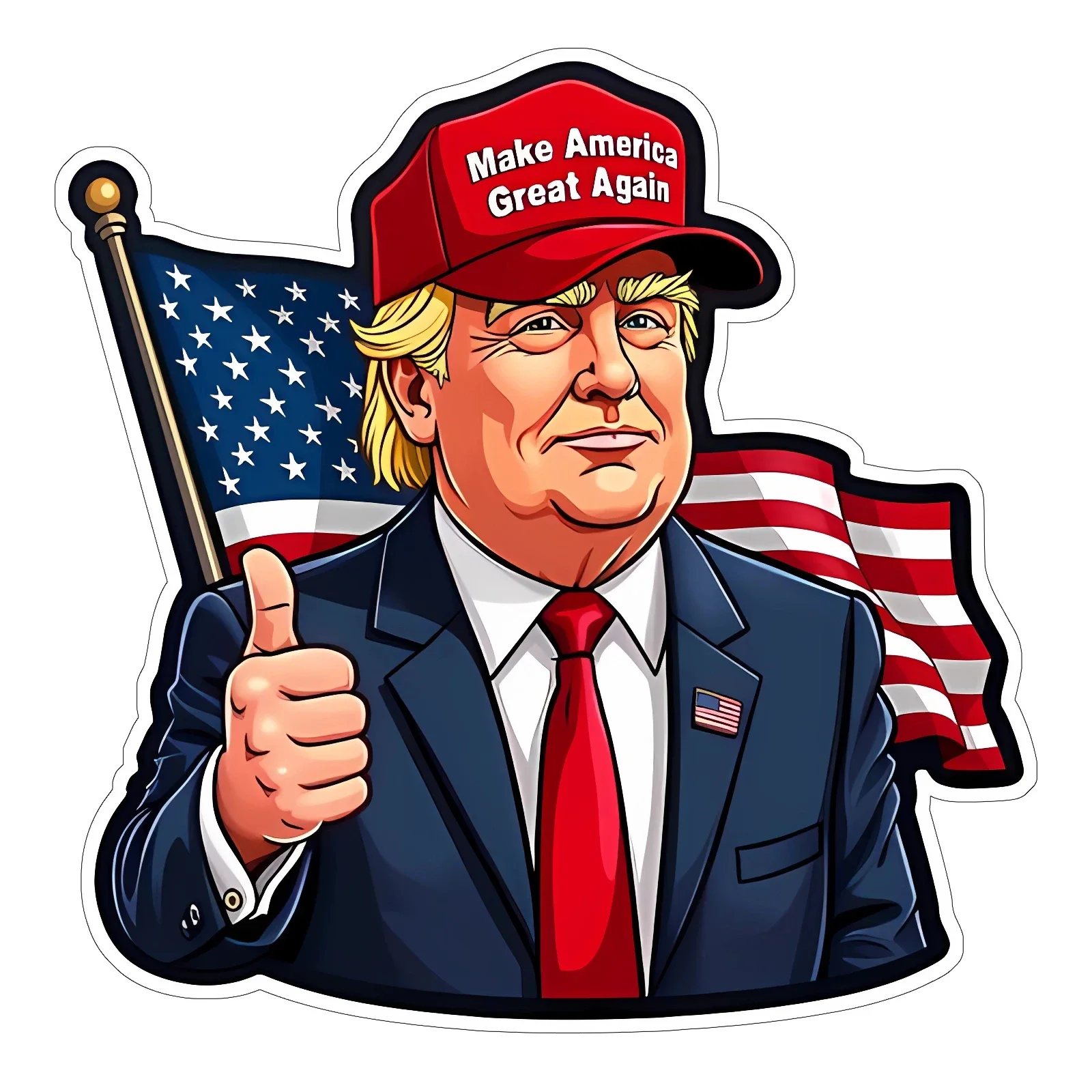 Interesting cartoon Donald Trump, US President, US flag, car stickers, motorcycle, refrigerator, computer stickers, waterproof