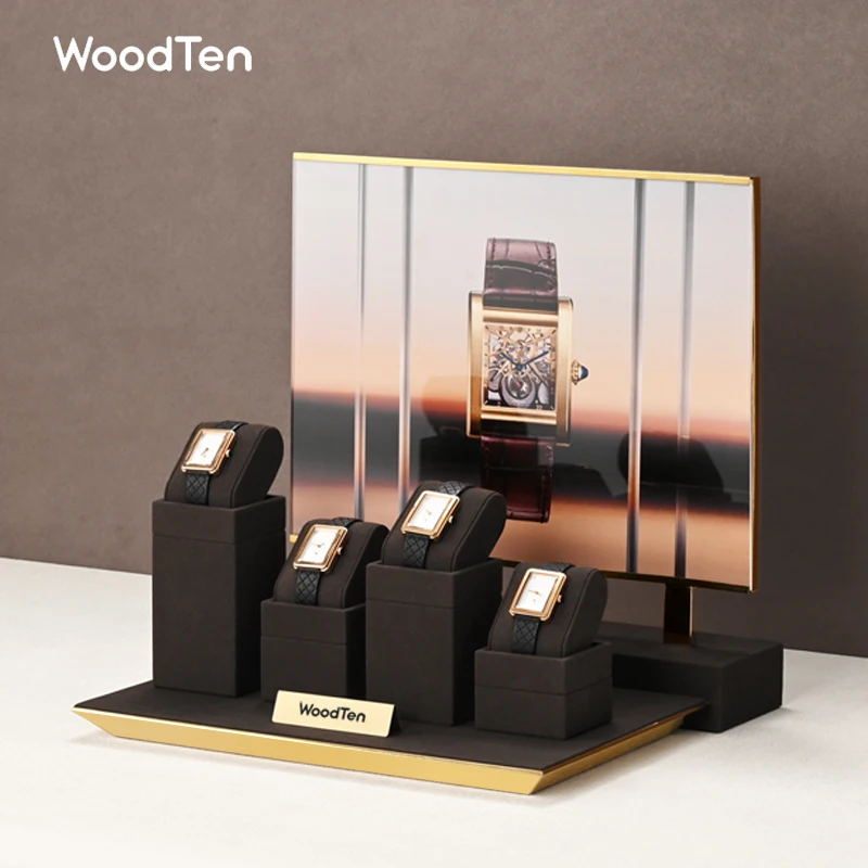 WoodTen Microfibe Watch Stand Wristwatch Holder Jewelry Organizer Display Stand For Watch Jewelry Watch Display Prop Watch Stand