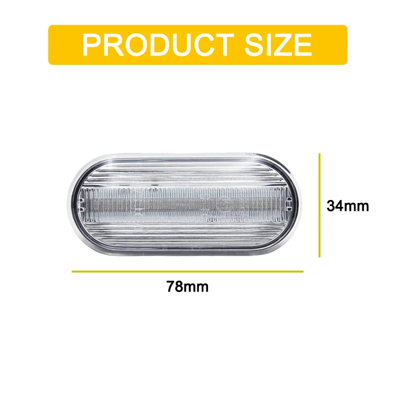 Conjunto de lámpara LED de señalización lateral, luz intermitente con lente transparente de 12V para VW Fox, Lupo, Sharan, Vento, Multivan, T5