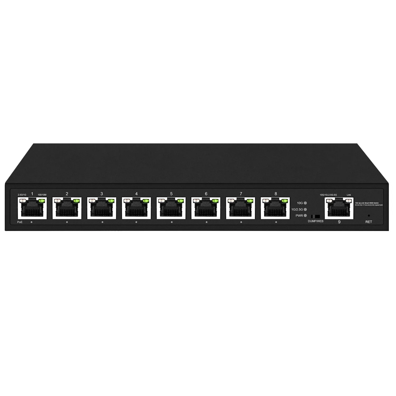 10G uplink Managed 8 Ports 2.5Gb POE Switch 802.3BT Multi Gigabit Lan 2500Mbps WiFi6 Connection