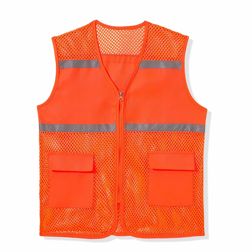 

Men Women Workwear Vests Coat All Season Mesh Vest Jacket Loose Reflective Strip Printed Fishing Outdoor Vest Tops Outwear