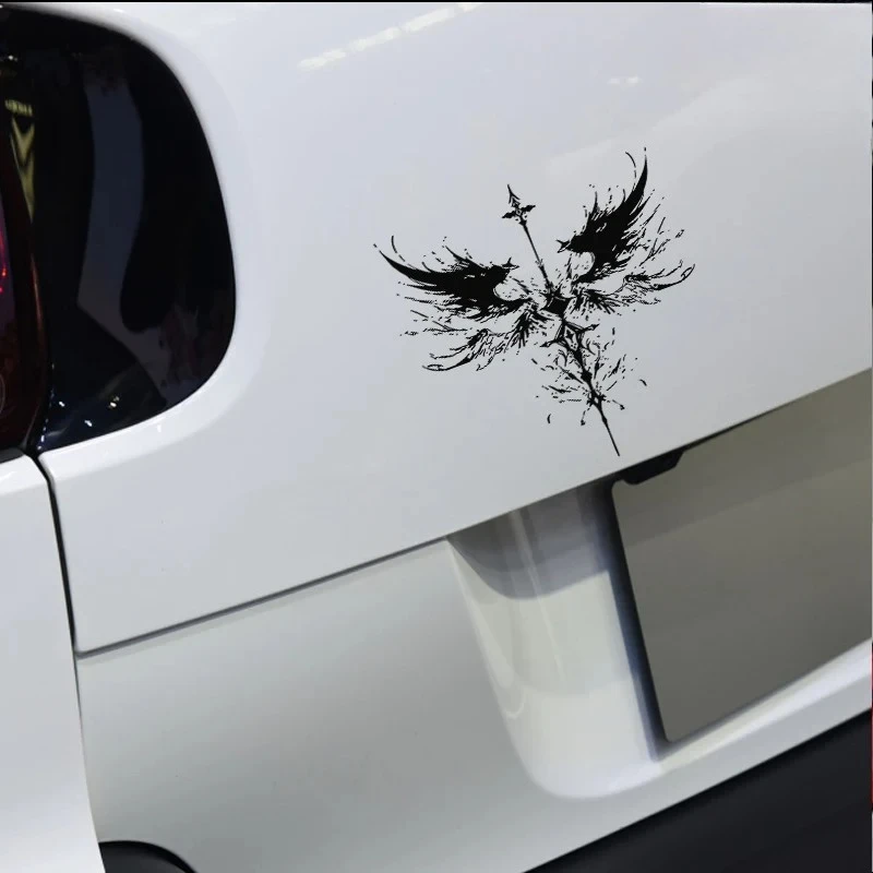 Personalized creative angel wings car decals, waterproof reflective decoration for car and motorcycle