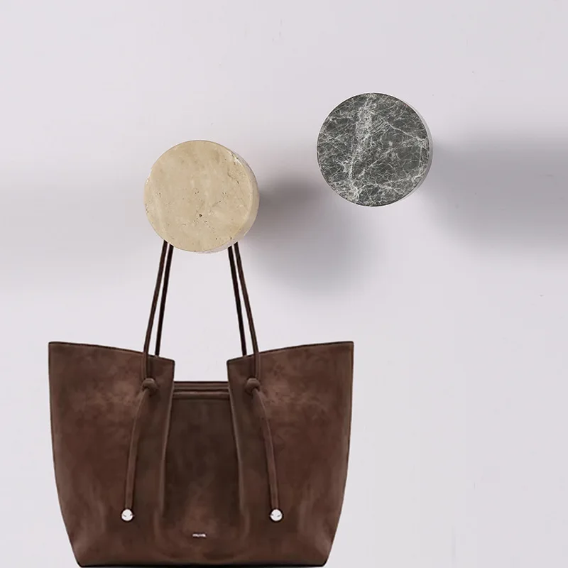 Natural Travertine Wabi Sabi Style Wall Art Hooks Wall Mounted Clothes Hat Hooks Bathroom Towel Hooks For Cabinet Door Handles