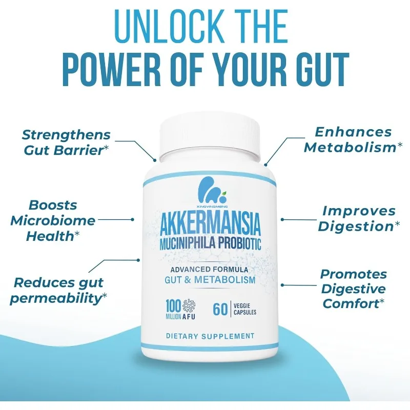 

Akkermansia probiotic capsules contain berberine, enzymes, and green tea GLP 1- metabolic and digestive health support