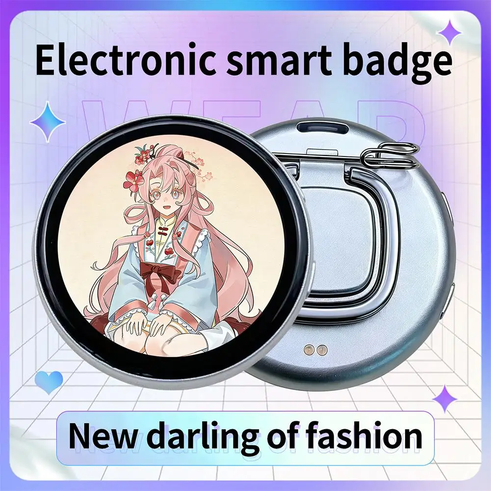 

Anime E-Badge Smart Cyber Badge With Magnetic Dynamic Electronic Display Phototag 1.7-Inch Hd Display Bluetooth Electronic Badge