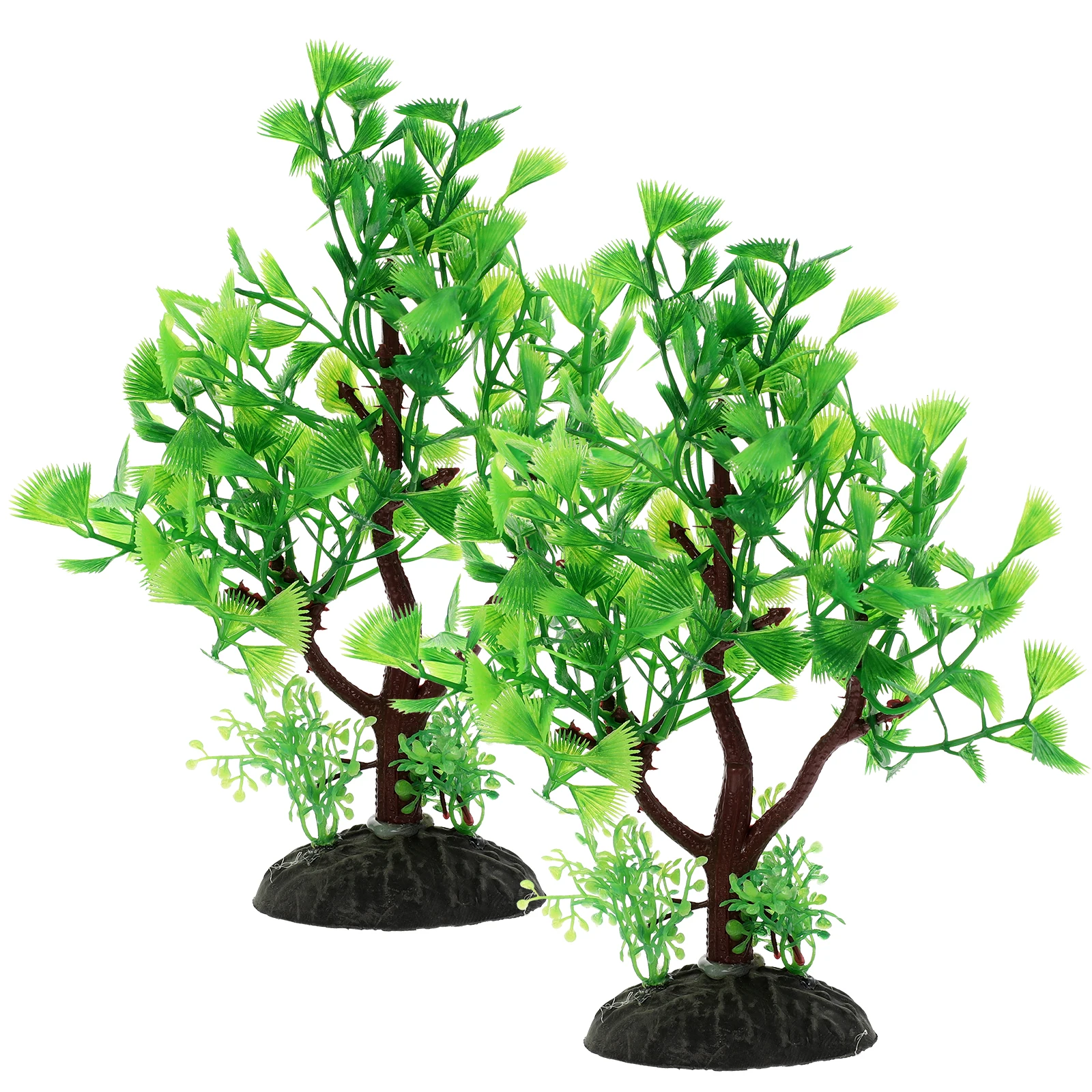 

2 Pcs Aquarium Plant Decorations for Fish Tank Realistic Design Safe Materials Bright Colors Vitality L scape Terrarium nament