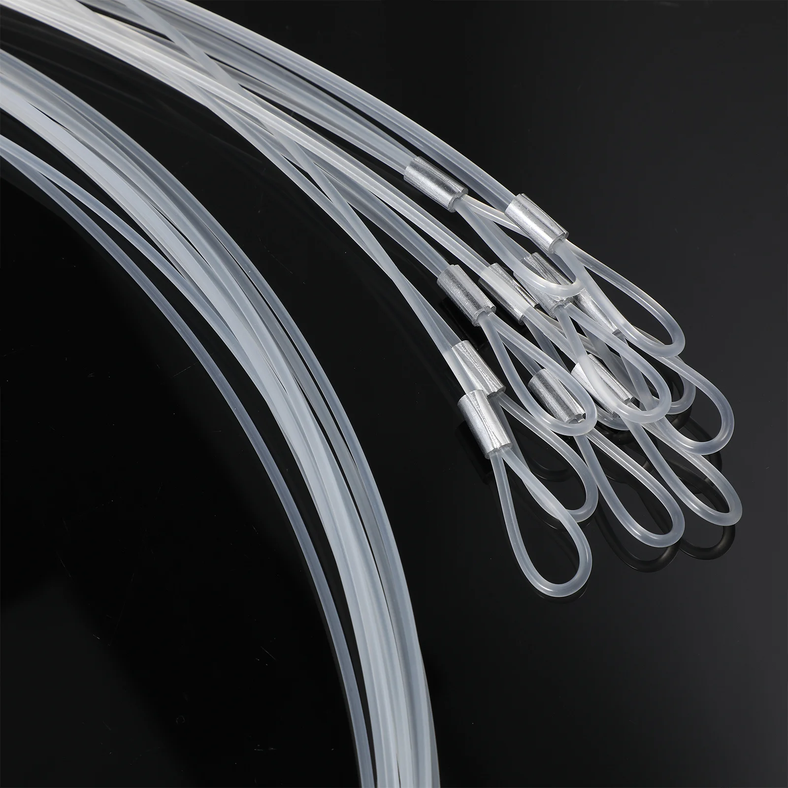 

12Pcs Nylon Hanging Cords Clear String Durable Heavy Duty Double Loop Picture Hanging Wire Clothesline Rope for Party Wedding