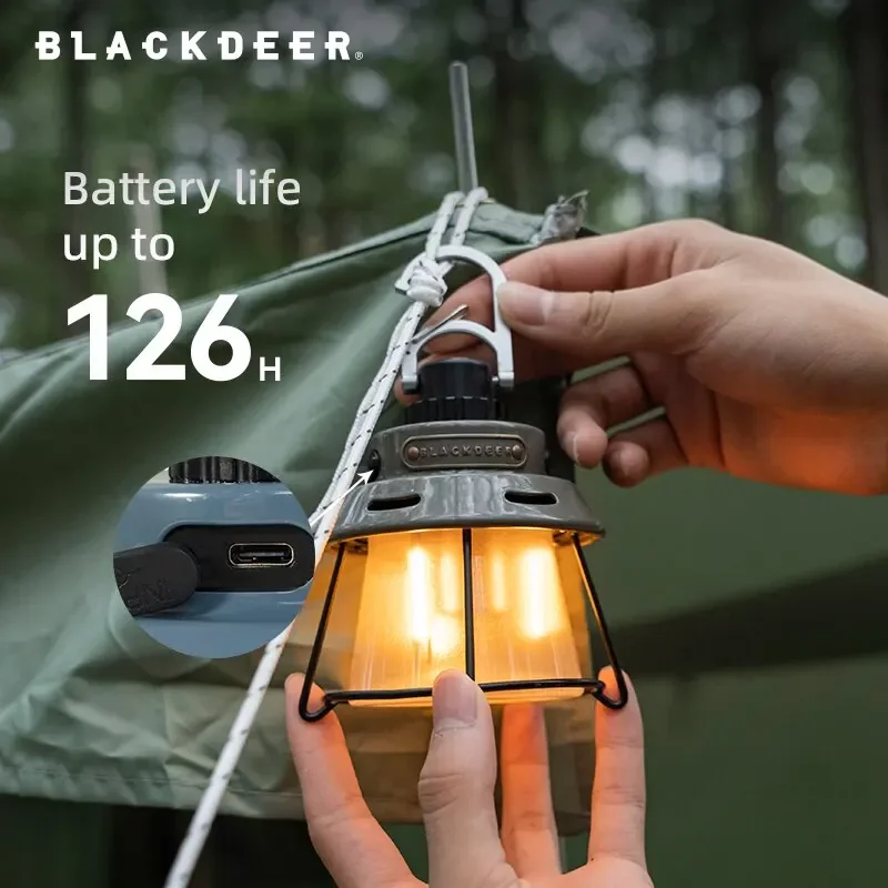 Imagem -06 - Preto-portable Camping Lights Recarregável Led Light Trekking Lantern Lâmpada de Emergência Alta Potência Tendas de Iluminação Modos