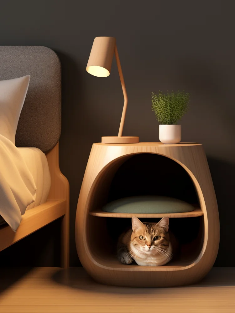 Cat kennel winter general coffee table bedside nightstand warm semi-closed cat house   human pet shared home