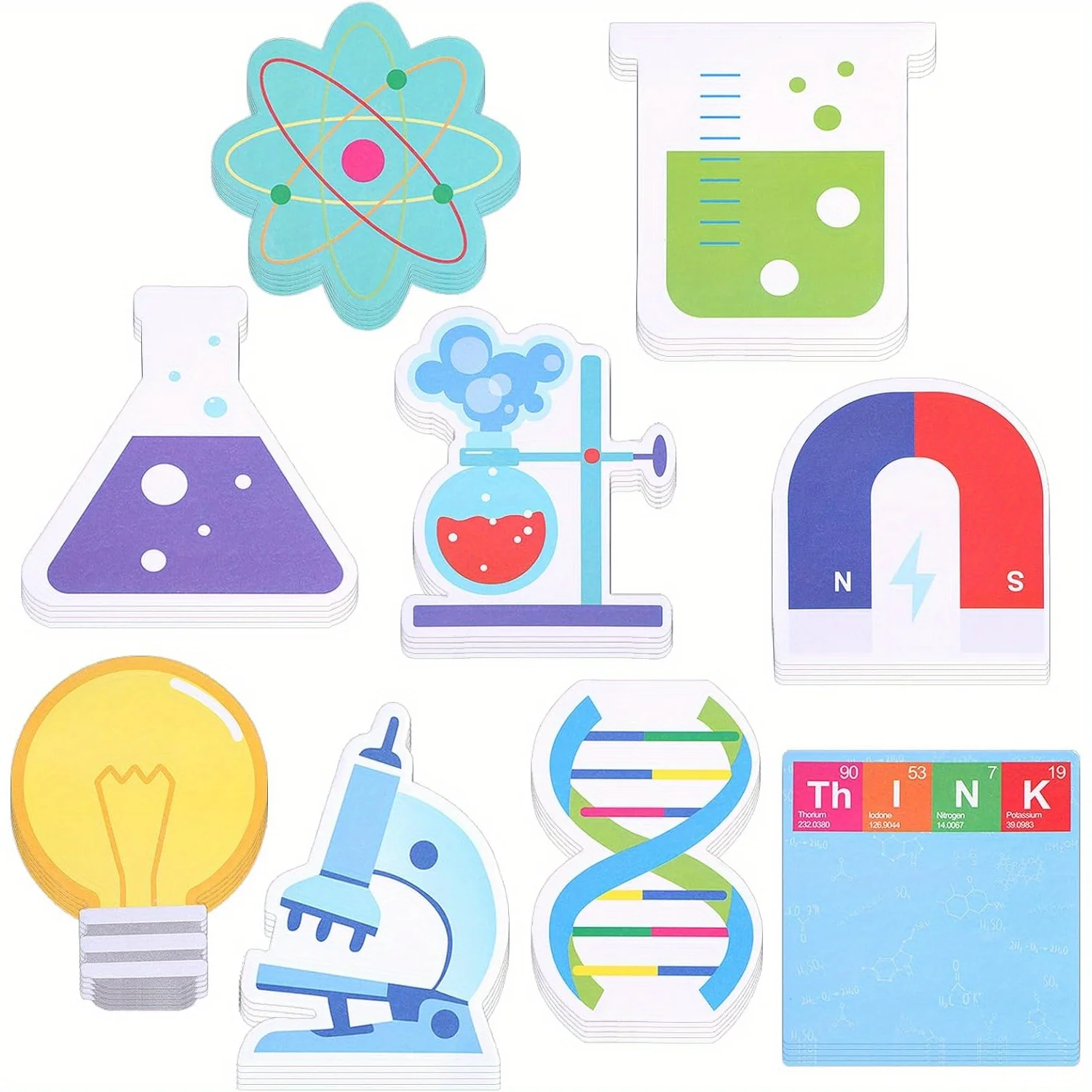 9/18 Stück lustige wissenschaftliche Haftnotizen, niedliches Chemie-Notizbuch, Geschenk für Lehrer und Schüler, originelle Labor-Haftnotizen, Schul- und Bürobedarf – Detail 4