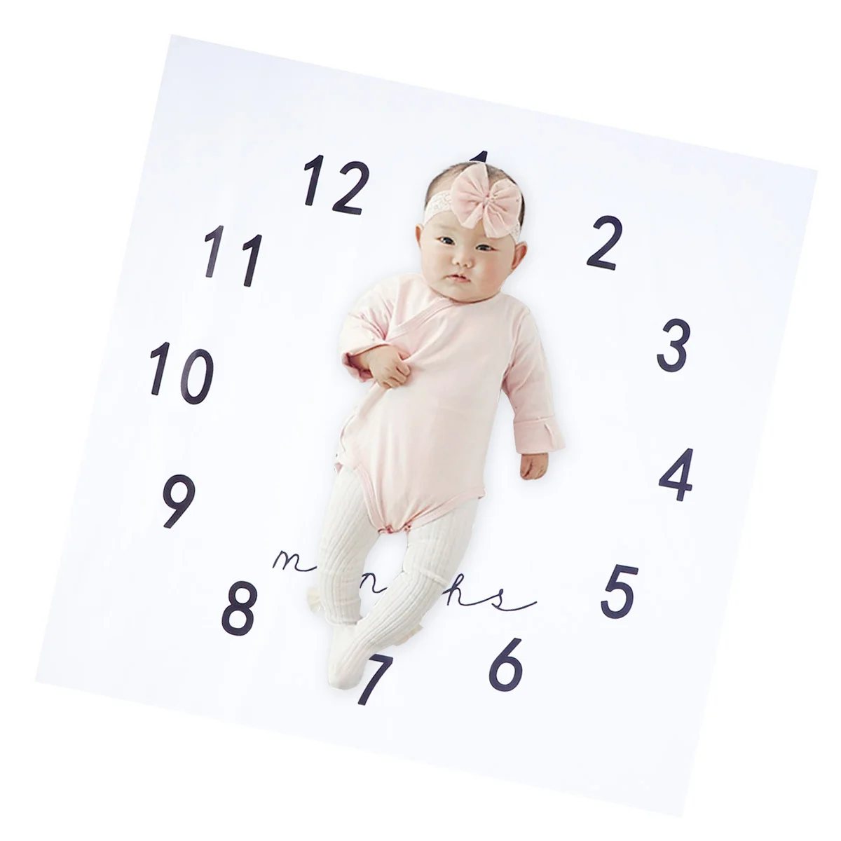 100x100 سنتيمتر الطفل بطانية شهرية لينة القطن قماط غطاء السنة الأولى تذكار هدية الطفل بطانية شهري