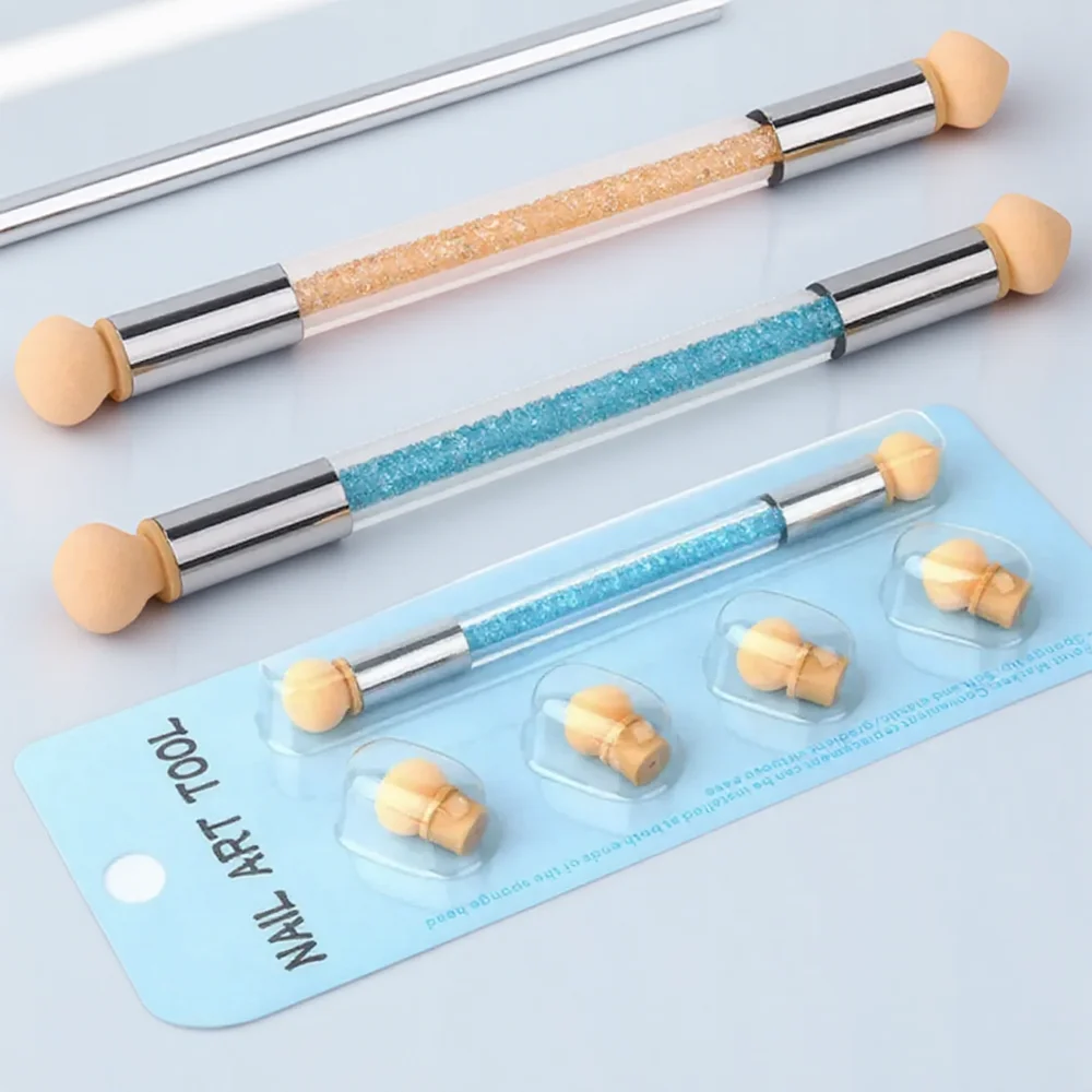 5 stuks nagelborstelset gradiënt spons nail art penselen pen acryl gel glitter poeder puntjes gereedschap voor manicure pedicure