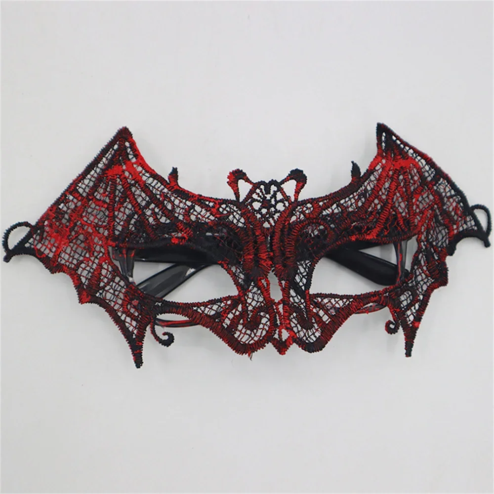 Sexy Kant Maskerade Masker Zwart Rood Vleermuis Half Gezichtsmasker Voor Vrouwen Cosplay Masker Dress Up Carnaval Halloween Party Kostuum Prop