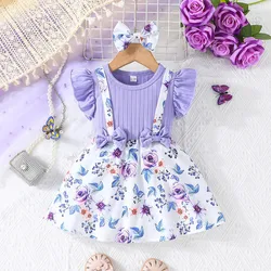 Dress For Kids Newborn 6Months -3Years old Cute Floral Ruffle Sleeveless Princess Dresses Ootd For Baby Girl