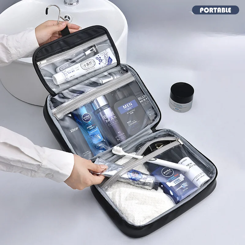 Borse per cosmetici da uomo Travel Essentials Cosmetics Organizer borsa portaoggetti pieghevole da appendere borsa per il trucco di lusso