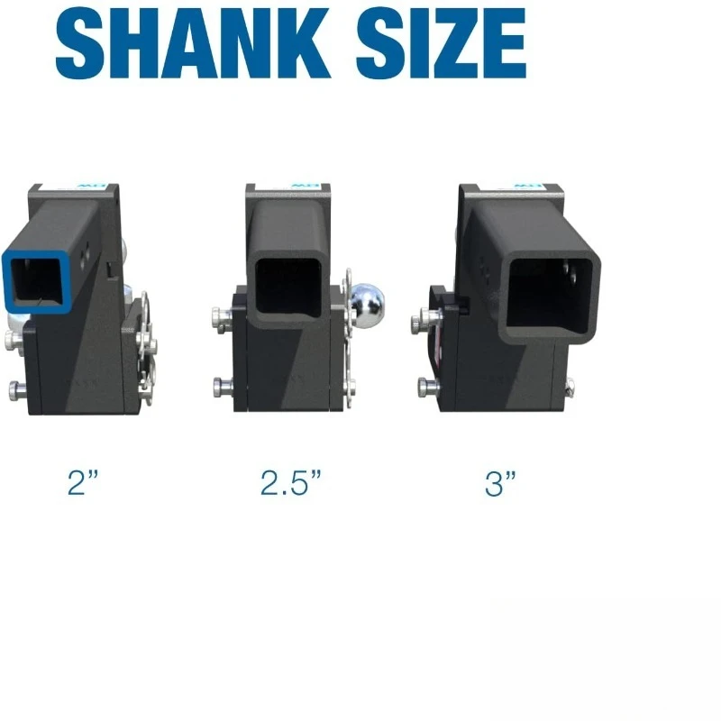 Tow & Stow Adjustable Trailer Hitch Ball Mount - Fits 2" Receiver, Tri-Ball (1-7/8" X 2" X 2-5/16"), 5" Drop