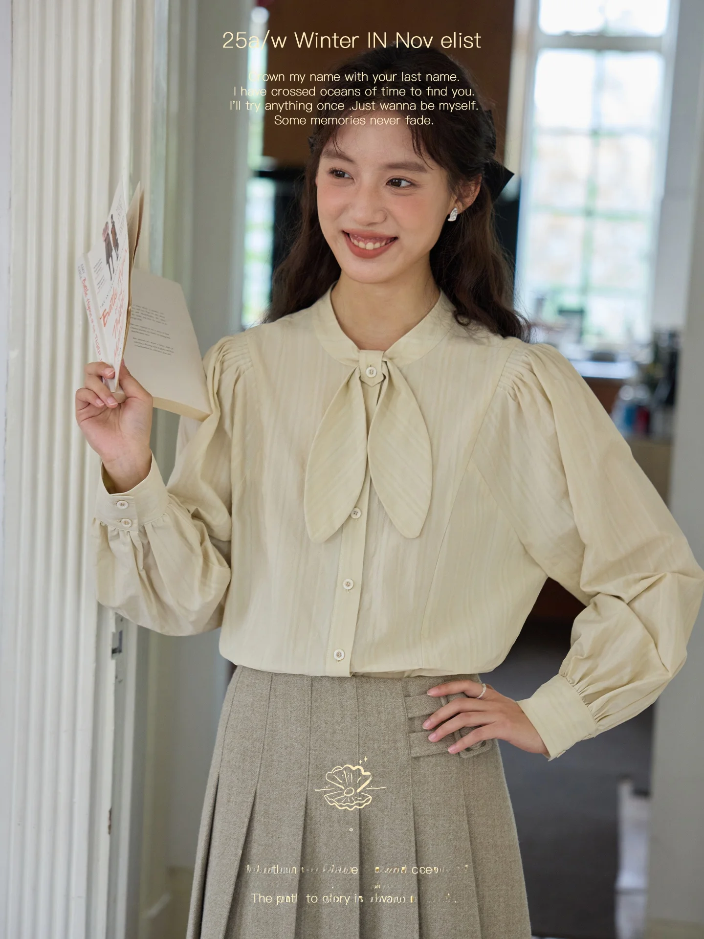 

Новинка! Хлопковая футболка с текстурой и бантом в виде кроличьих ушек, свободного кроя, с длинными рукавами-фонариками, для повседневной носки, для девочек-подростков.