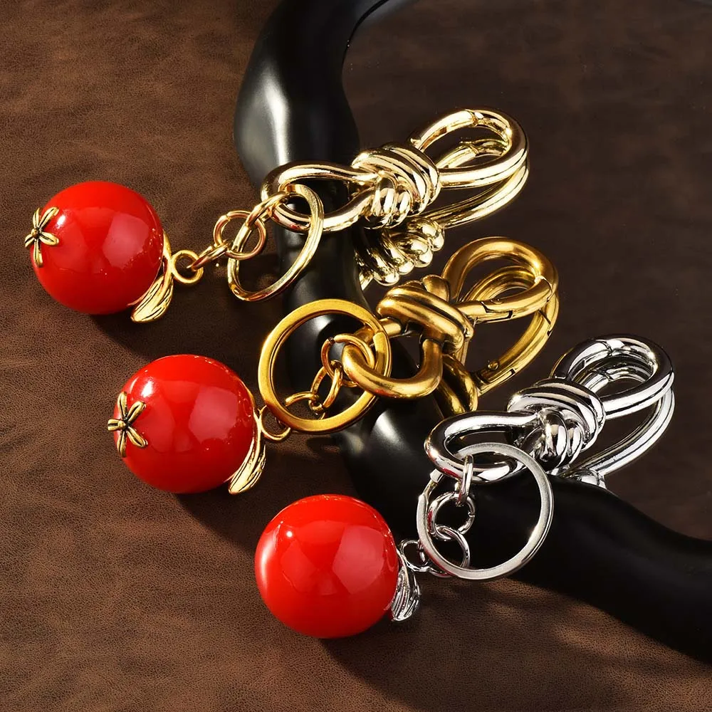 Ornaments Cherry Keychain Alloy Buckle Key Decoration Crystal Cherry Pendant 3D Crafts Handbag Jewelry Cherry Charms Hanging