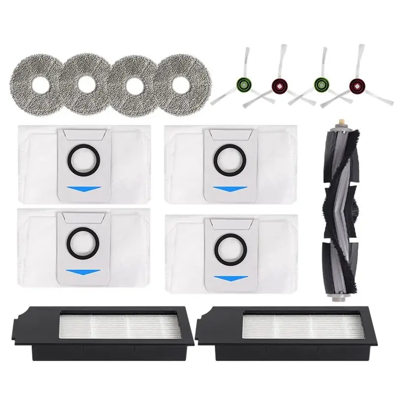 BBNV-For Ecovacs Deebot X1 OMNI/TURBO,T10 OMNI/TURBO/X1S PRO Main Side Brush,Hepa Filter, Mop Rag Dust Bags Mop Cloths Parts