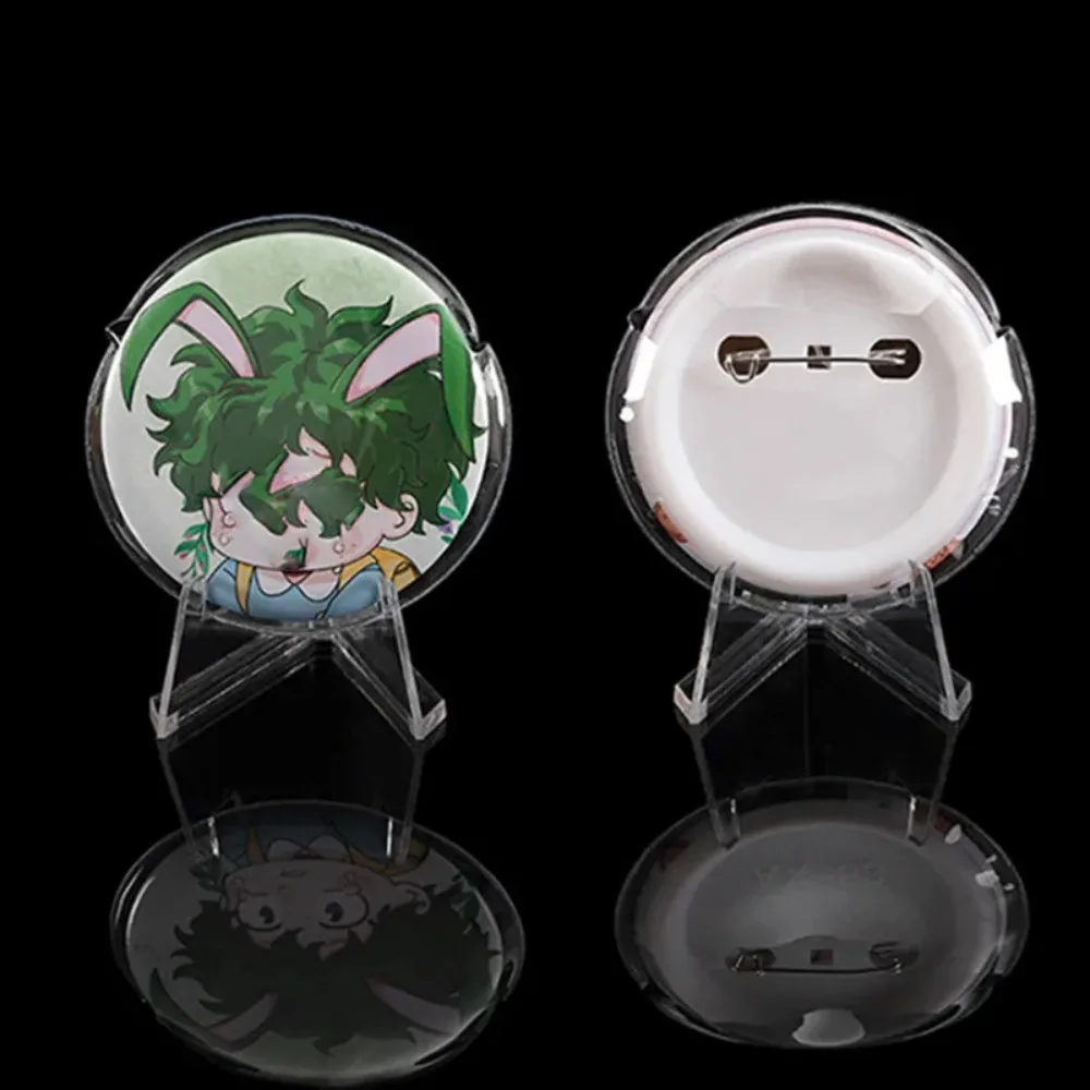 5Pcs Badge Protector Ita Bag Pin Case Anime trasparente Badge Display Sleeve Round PVC Badge custodia protettiva