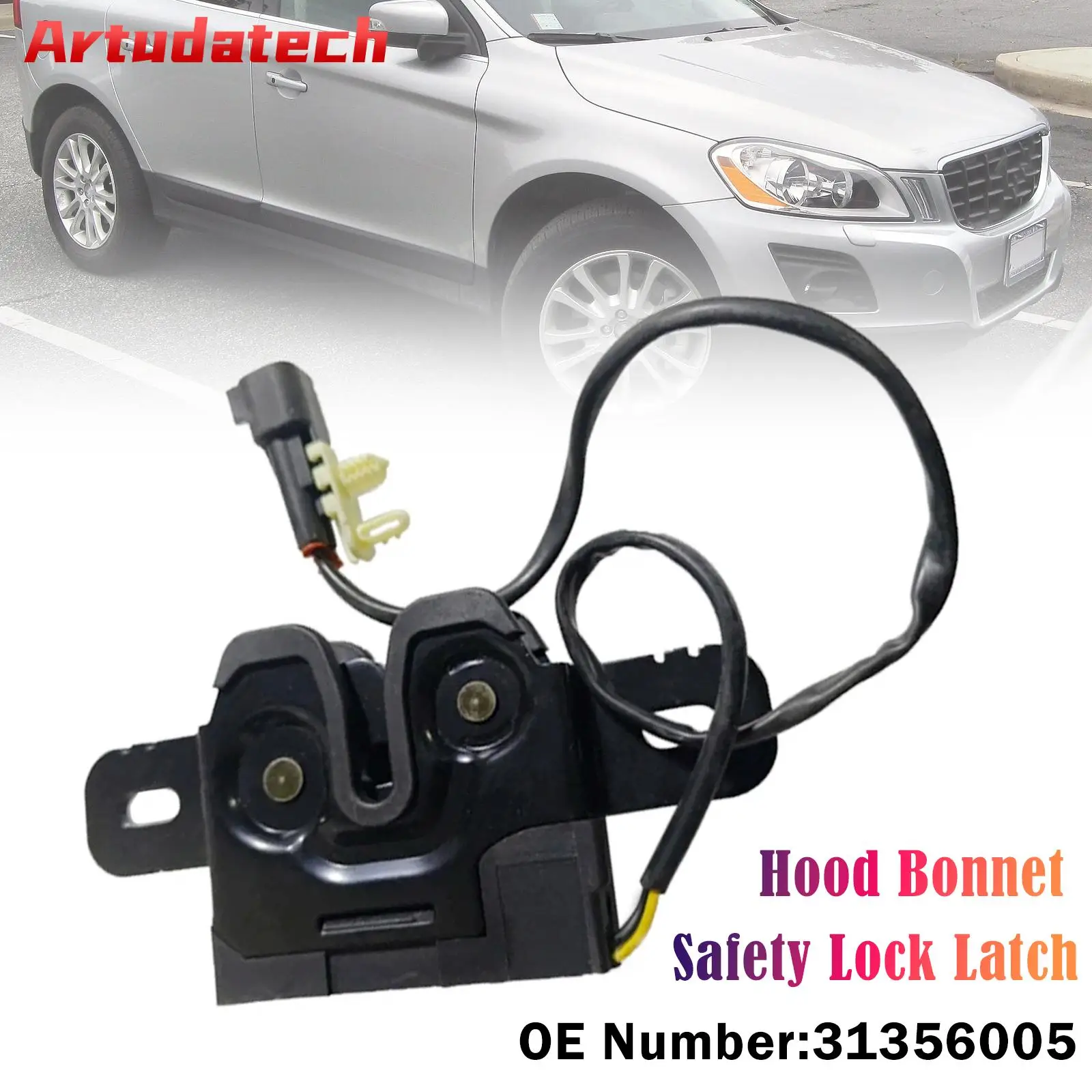 

Artudatech Hood Bonnet Safety Lock Latch 31356005 For Volvo XC60 2010 2011 2012 2013 2014 2015 2016 2017
