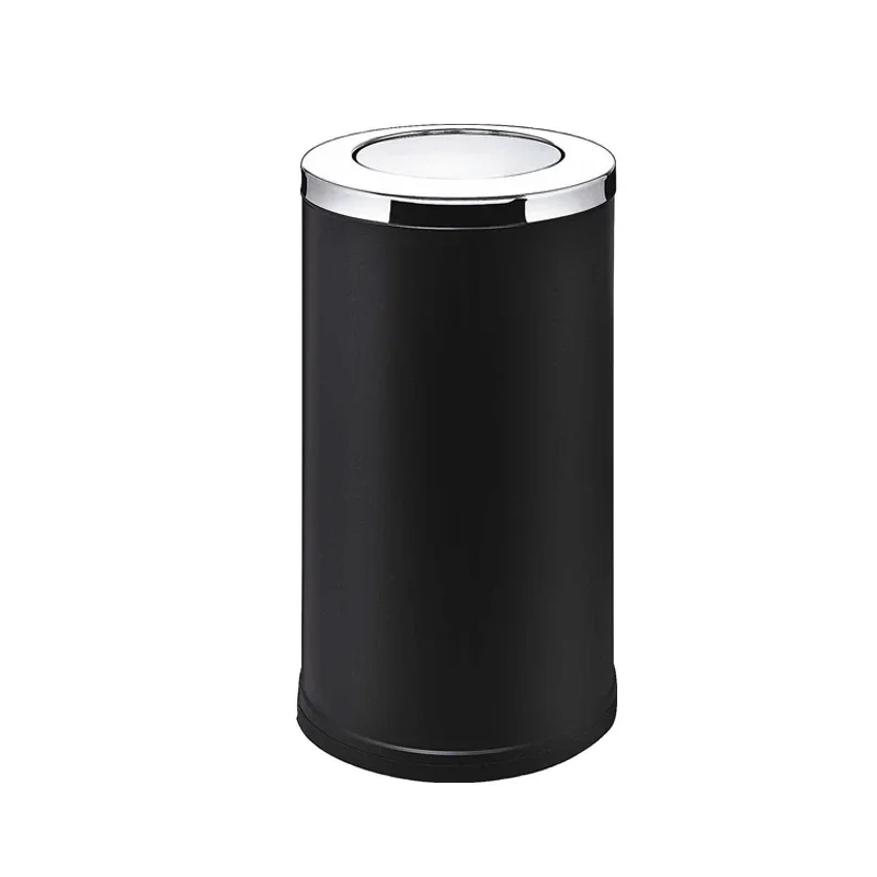 Household Open Trash Can Swing Cover Top Hands-free Lid Waste Bin Counter Top Rolling Cover Dust Garbage Bin