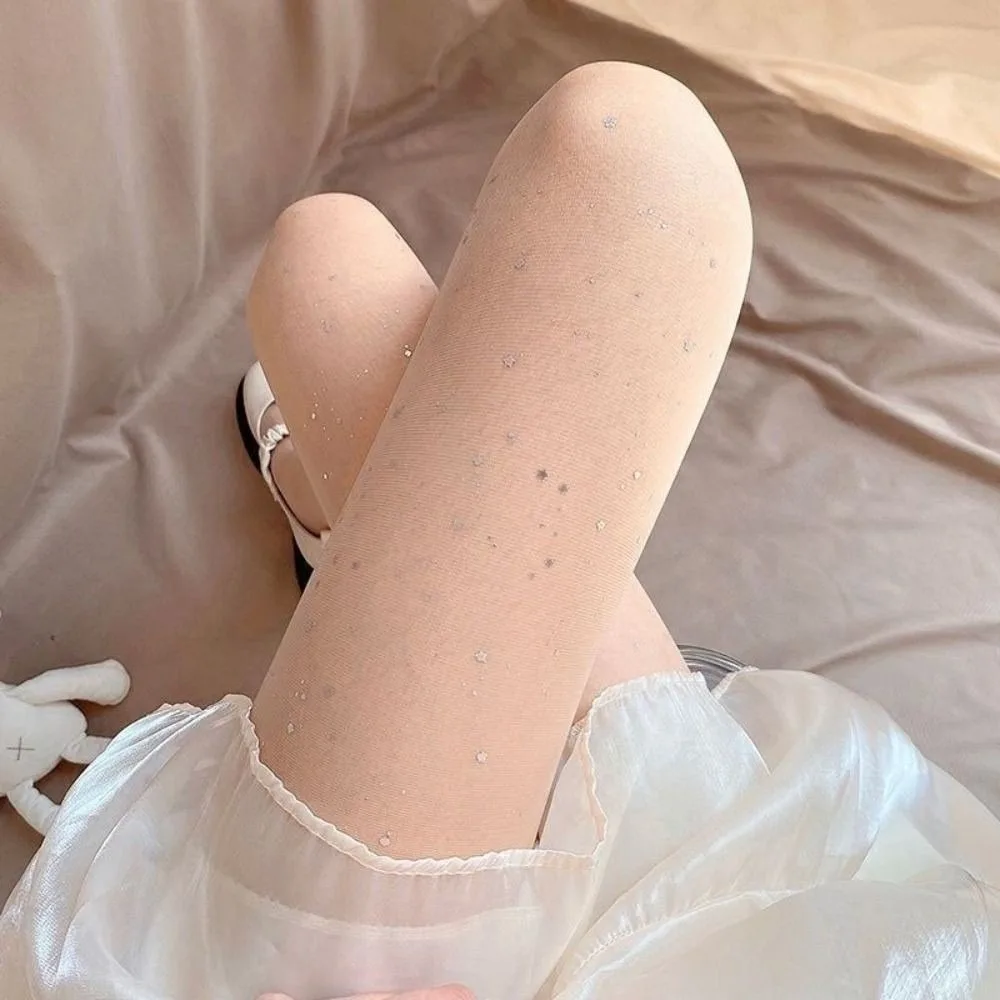 

Fashion High Waist Shiny Stockings Highly Elastic Sequin Flash Korean Pantyhose Ultra-Thin Sexy Tights Stage Performance