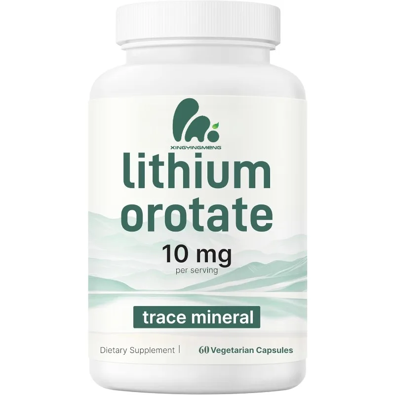 Orotate de litio de 10 mg: mineral esencial con alta bioavailabilidad | | 60 cápsulas vegetarianas como suplemento saludable para el envejecimiento