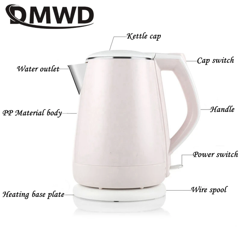 DMWD 1800W 1.5L Electric Kettle Fast Boiling Heater Portable Water Boiler Tea Maker Thermal Insulation Pot Heating Machine 220V